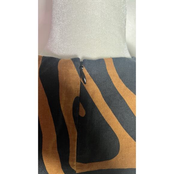 Banana Republic Linen Blend Cut-Out Size 4 MIDI Geometric Swirl Dress EUC - Picture 7 of 11